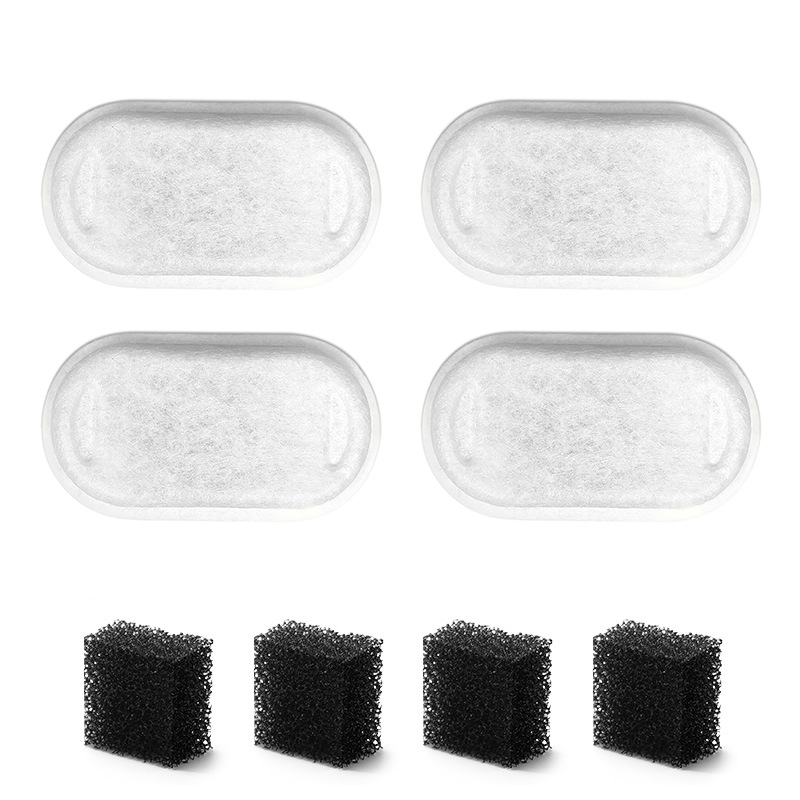 4 cartouches filtrantes + 4 tampons filtrants carrés