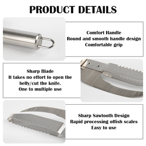 Dao rạch cá đa năng sắc bén Dao cạo vảy cá hải sản dụng cụ làm sạch dụng cụ cạo vảy cá bằng thép không gỉ - Product Image 3