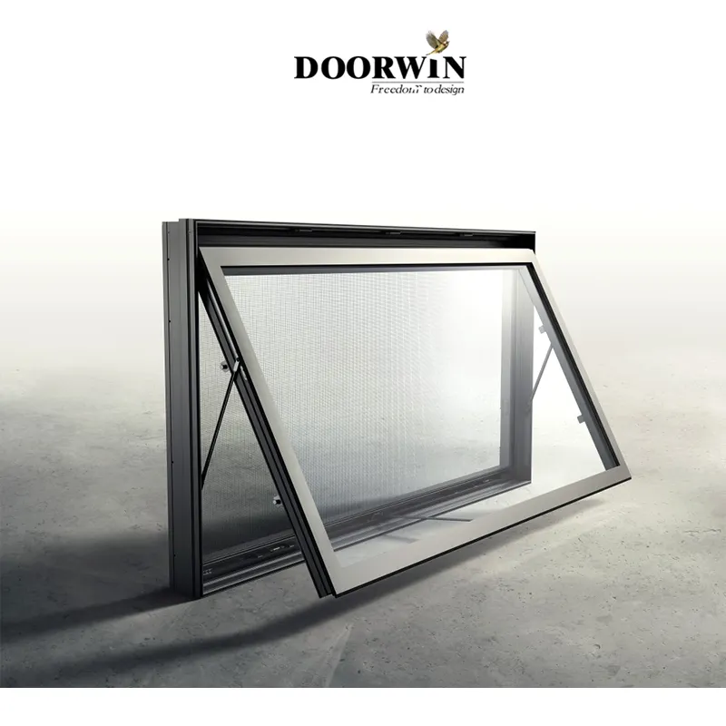 Doorwin California Modern Standard Size Custom aluminium Frame Swing bagno tenda da sole finestra a battente