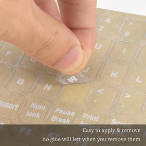 English Alphabet <strong>Keyboard</strong> Stickers Universal Laptop Desktop PC <strong>Replacement</strong> <strong>Keys</strong> White Matte Vinyl Minimalist Style - Product Image 3