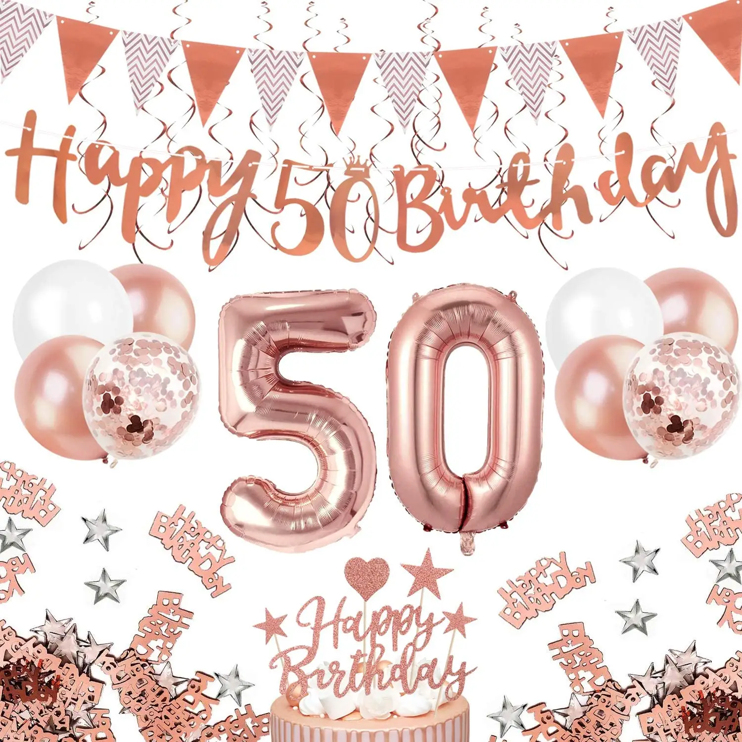 Nimicro balão de confete para decoração, tema decoração de parede em papel, ouro rosa, pênis, kit de suprimentos para festa de aniversário feminino
