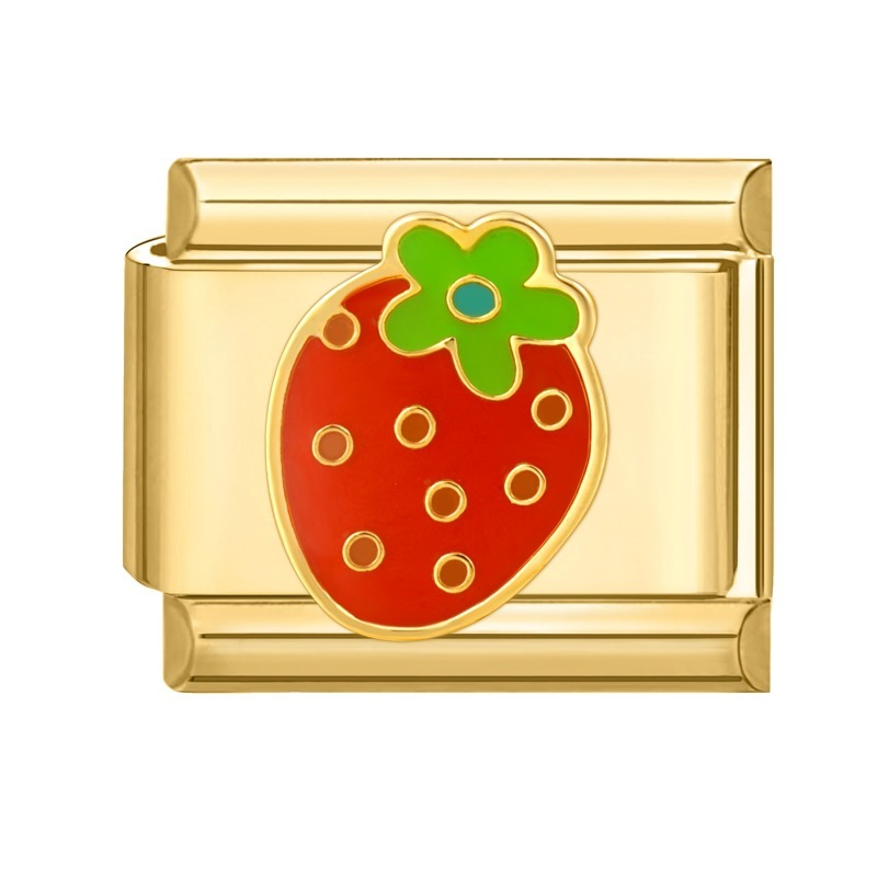 Strawberry on gold