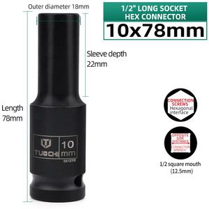 10 mm soket toplu 1/2 sürücü Hex 12 nokta derin lokma seti - Product Image 2