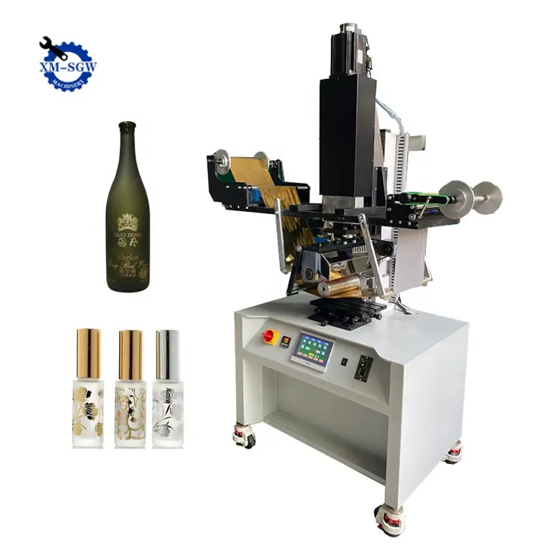 Cilindro de precio de fábrica y máquina de estampado de lámina caliente plana para botella cosmética Máquina de estampado en caliente digital de botellas de vidrio