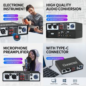 Interfaz de audio de tarjeta de sonido profesional con certificado CE Interfaz de audio Grabación de tarjeta de sonido - Product Image 3