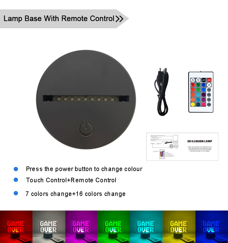 Base de lampe noire (16 couleurs)