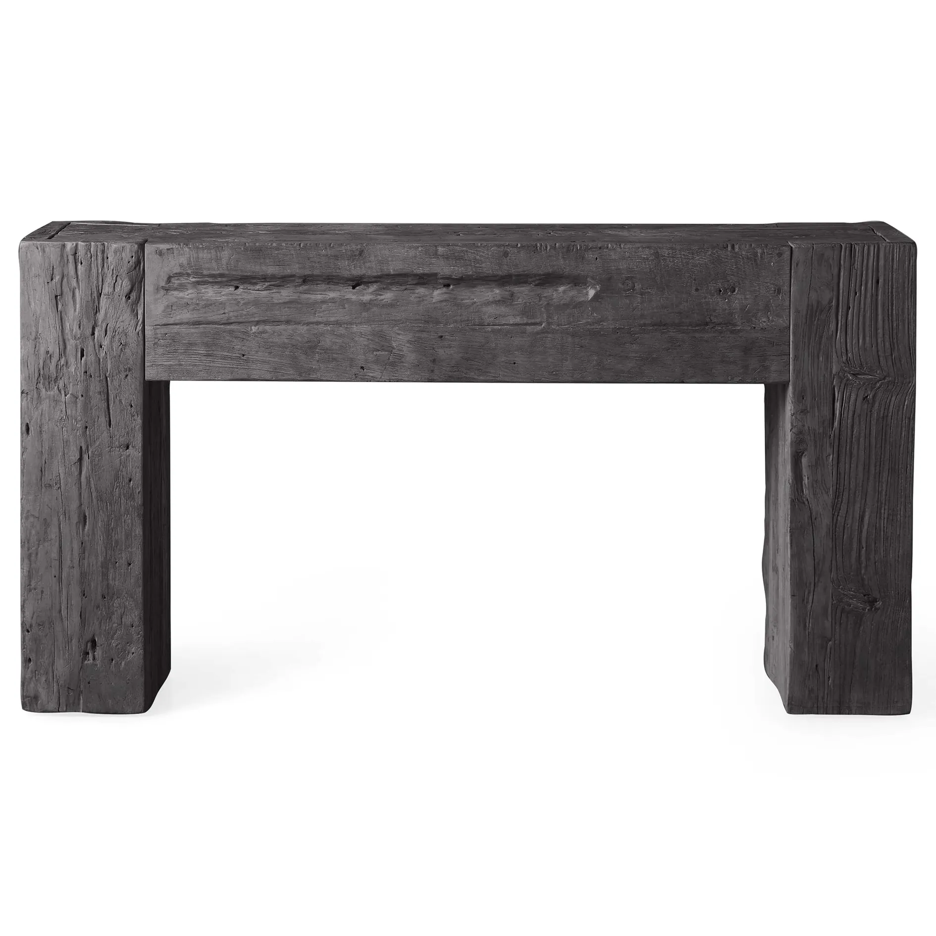 Mobilier d'entrée moderne haut de gamme au design unique Console en bois de récupération noire