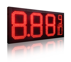 12-дюймовая 8889/10 красная 7-сегментная цифровая бензоколонка, цена на бензин, светодиодная ценовая панель для наружного пилона, ценовая газовая светодиодная вывеска - Product Image 2