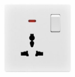 Enchufe múltiple de 3 clavijas con interruptor y luz de neón, SP (13A)