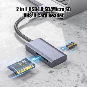 USB4.0 çok fonksiyonlu yüksek hızlı UHS-II itme V90 SD/TF çift kart okuyucu için 1 tip-c 2 - Product Image 2