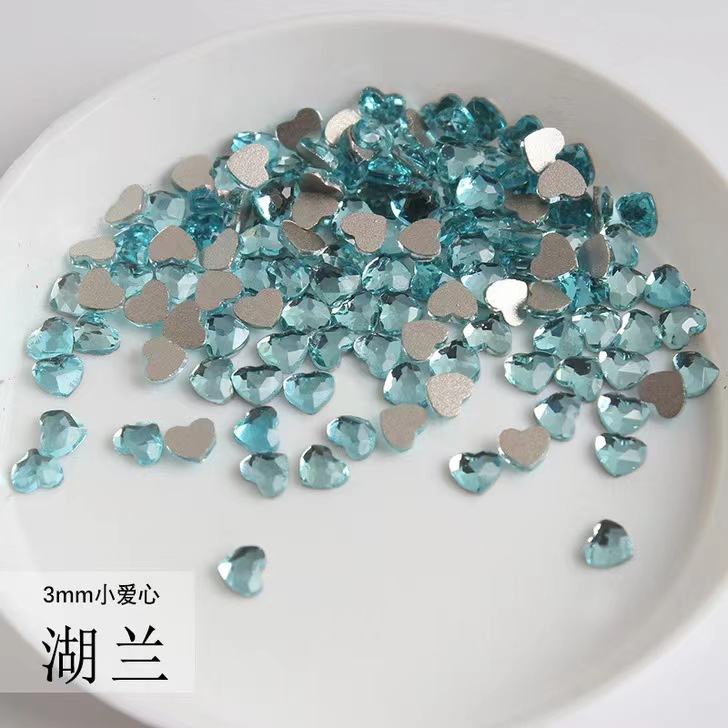 heart 3mm lake placid blue