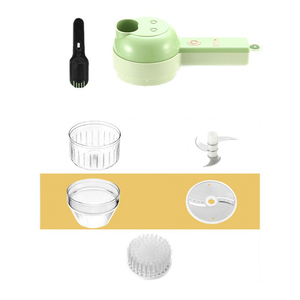 Çok fonksiyonlu 4 1 taşınabilir elektrikli sebze kesici Set Mini yiyecek dilimleyici ve kıyıcı mutfak kablosuz değirmeni soyucu için - Product Image 6