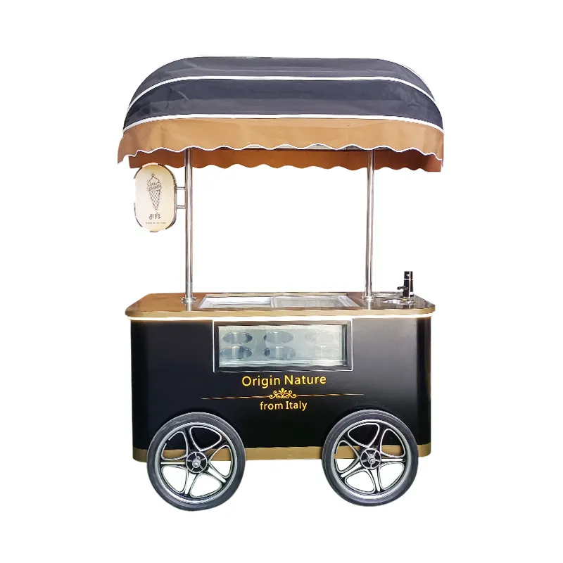 بروسكاي-عربة متنقلة لبيع المشروبات, مزودة بثلاجة والآيس كريم مخروطية الشكل ، شاحنة مشروبات للبيع ، عربة مشروبات مخصصة مع Vin