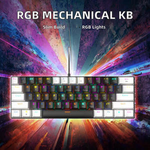 60% RGB Backlit Gaming <strong>Keyboard</strong> 61-Keys New Condition Wired Computer PC <strong>Desktop</strong> Mechanical Outemu Switch English Language Red - Product Image 3