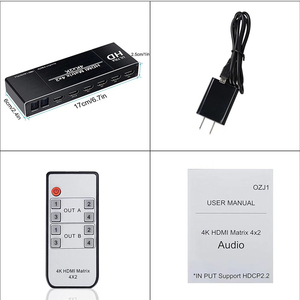 Justlink 4进2出HDMI矩阵开关分离器1.4高清4K @ 60Hz 3D和带HDCP2.2的双音频提取器支持1080p分辨率 - Product Image 5