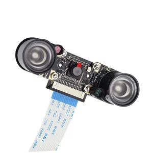 Módulo de cámara Raspberry Pi 3B 1080p 5MP Cámara de visión nocturna + 2 piezas Sensor IR Luz LED 3/2 Modelo B