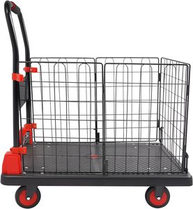 Heavy Dudy Plataforma Gaiola Carrinho Dolly 2 em 1 Caminhão de Mão com Gaiola Carga 660lbs Portátil Flatbed Dolly Multi Funcional Trolley