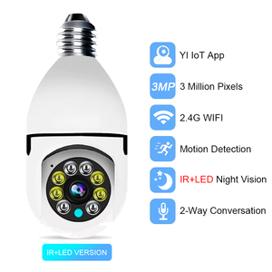 3MP Wifi迷你相机E27灯泡插座360自动跟踪全景相机无线Ptz Ip相机易物联网应用远程视图 - Product Image 2
