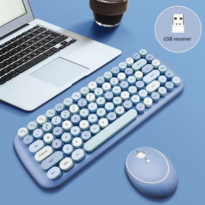 Colorful Girl Series 2.4G <strong>Wireless</strong> <strong>Keyboard</strong> and <strong>Mouse</strong> Set With Punk Round Keycaps for PC <strong>Computer</strong> Laptop Mixed Colors - Product Image 6