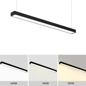 8FT x 4FT LED doğrusal ışık dikdörtgen Set dikişsiz bağlantı 6000K beyaz siyah renk asılı ticari dükkan aydınlatma armatürleri - Product Image 6