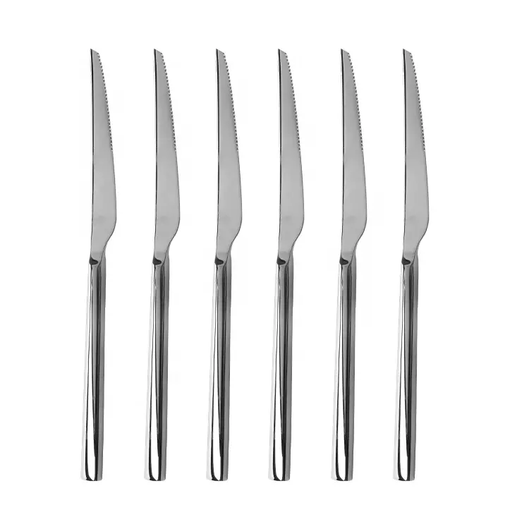 זול ביותר נירוסטה מטבח 6 חתיכות פרימיום שולחן סכין משונן סטייק סכין