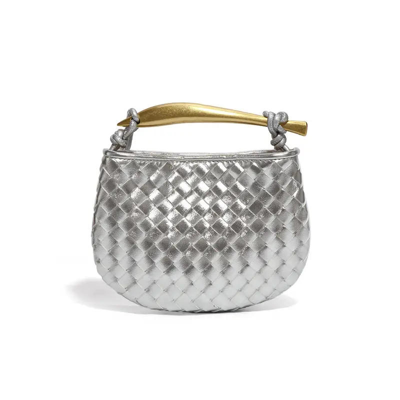 Nuova borsa di nicchia di design sardine trecciato borsa moda donna mini metallo borsetta alla moda tendenza versatile tracolla borsa a tracolla