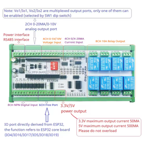 Eletechsup es32d26-8ai-8di-8do ESP32无线网络中继板4-20毫安0-10伏物联网数字模拟输入输出模块