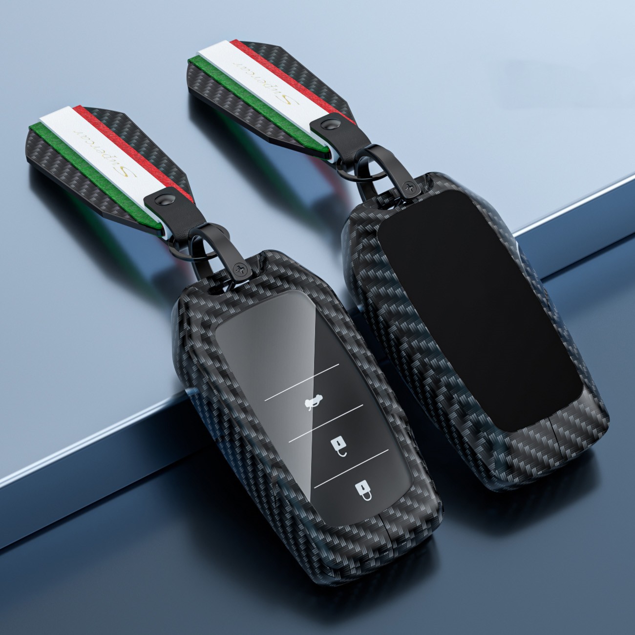 A-Fibre de carbone noir + 3