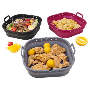 Customize 6L Air Fryer Pot 7.9/8.5in High Resistant Square Silicone Reusable and Foldable air Fryer Liners for <strong>Baking</strong> &amp; Cooking - Product Image 1