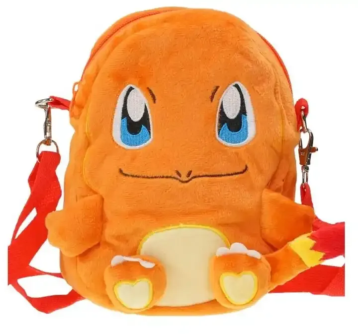 Cartoon 8 inch Poke single shoulder bag phone coin messenger bag anime snorlax psyduck coin purse bag