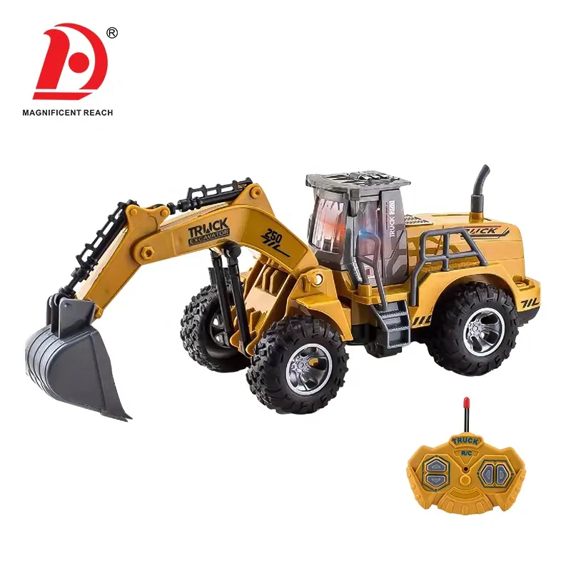 HUADA plastica costruzione veicoli modello telecomando rimorchio escavatore ingegneria camion giocattolo RC Bulldozer trattore per bambini