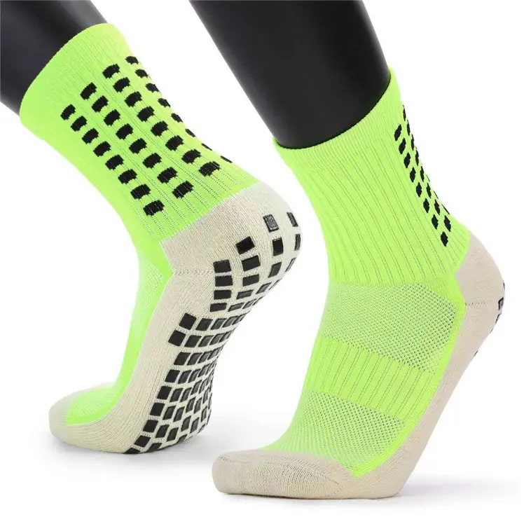 Calzini sportivi personalizzati e calzini antiscivolo calzini da calcio calzini da calcio lavorati a maglia per adulti Spandex/cotone/Nylon/poliestere 144N