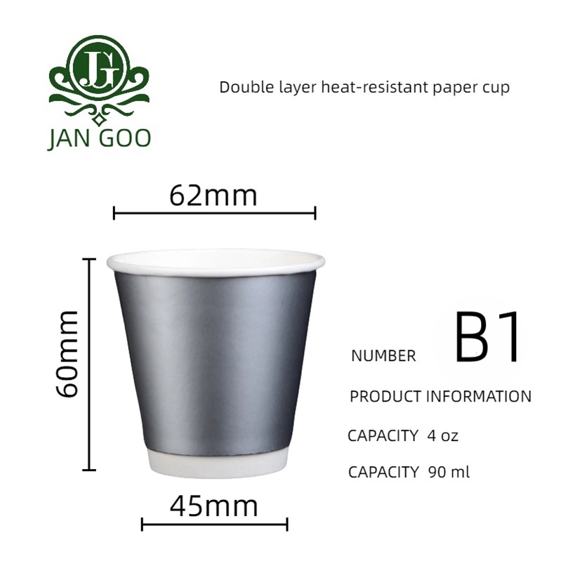 B1 : gobelet en papier à double paroi de 4 oz