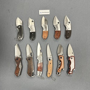 2025 món quà kỳ nghỉ 3cr13mov thép không gỉ cắm trại dao EDC Mini Túi dao gỗ xử lý gấp dao - Product Image 4