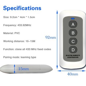 4 Tasten Fernbedienung 433MHz Long Range Wireless Presenter Controller HF-Modul Fernbedienung (Lerncode 1527) - Product Image 6
