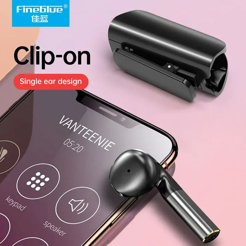 Fineblue-Auriculares F5 Pro con Bluetooth, Auriculares Inalámbricos con Clip, Control Táctil, para Manos Libres, para el 2017