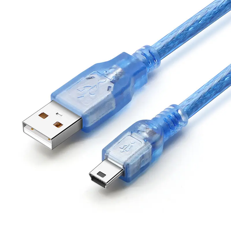 Harga Biru 0.3M 30Cm USB 2.0 Male To Mini USB B 5pin Male Data Kabel Kabel Adaptor Converter Power Kabel Mini USB