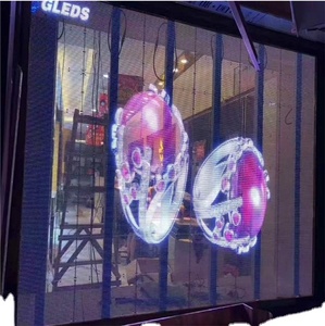 屋外容量性透明カーテンLEDディスプレイスクリーンLEDメッシュメディアファサードガラスLEDを構築するためのLEDメッシュスクリーン