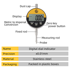 High-Precision Digital Display Dial Indicator Altimeter for <strong>Measurement</strong> for Accurate Data <strong>Output</strong> 0-12.7mm