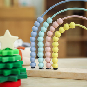 木制彩色蒙特梭利婴儿学习工具珠子数学算盘儿童教育数学 - Product Image 4
