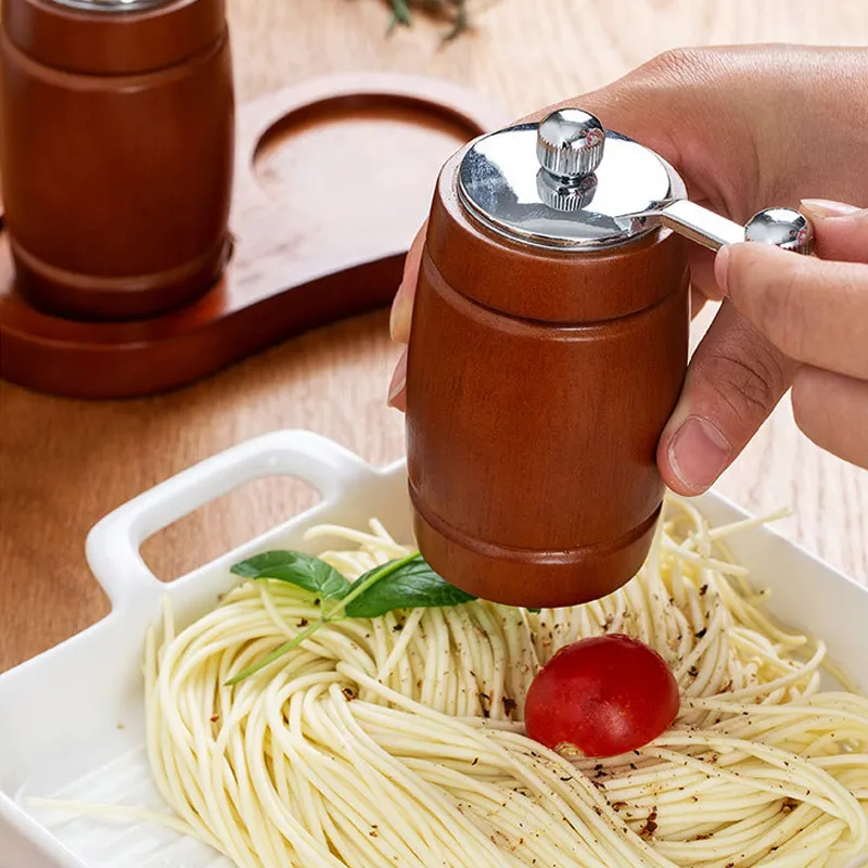 Klassieke Handschud Hout Peper Zoutmolen Set Keramische Bladen Metalen Handvat Gemalen Peper Zeezouten & Diverse Specerijen Molen