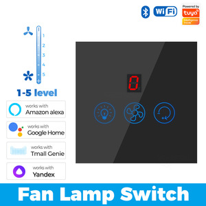涂鸦智能家居WiFi触摸开关现代墙壁开关，用于通过墙壁规则应用程序进行风扇灯可调速定时控制 - Product Image 4
