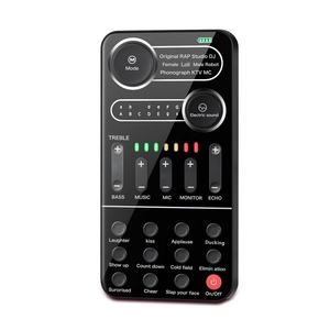 Voice Changer Portable External Live Sound Card Set with 9 Sound Effects Colorful Light Mini Live Broadcast Microphone Sound - Product Image 1