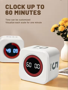 Visual Cube Timer 5/10/25/50 Minuten und benutzer definierte Countdown-Produktivität Timer Pause Silent Vibration und einstellbarer Sound alarm