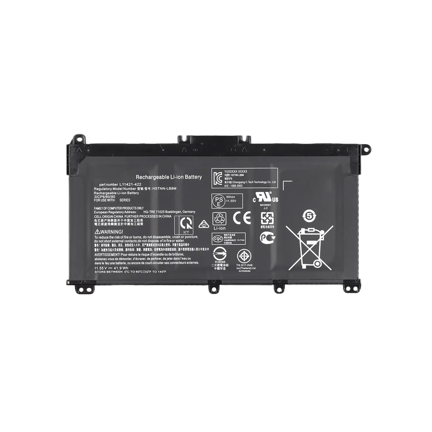 Laptop Replacement Batteries Laptop 11.55V 41.9Wh Li-ion Rechargeable Battery HT03XL Compatible With Hp Pavilion 14-CE 15-CS 15-DA 250 G7