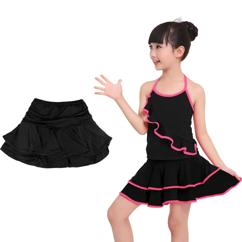 Falda de baile latino para niños, 8 colores