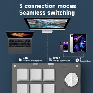 Mini teclado personalizado inalámbrico de 2,4G, 3, 6, 9, 12, 15 teclas, intercambio en caliente, teclados mecánicos multifuncionales Macro programables