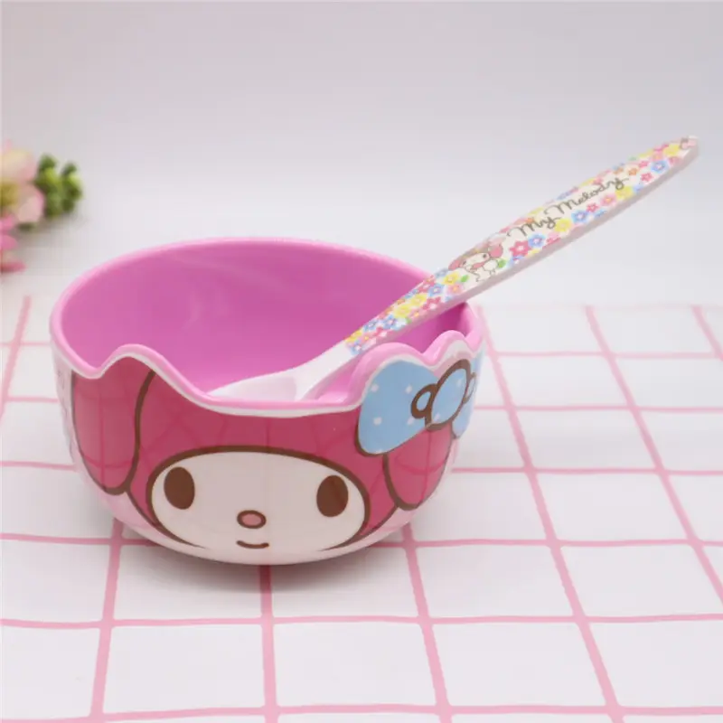 Children's students cute tableware girl heart Kitty soup bowl supplementary food tableware food grade melamine cartoon bowl