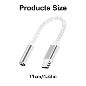 Cable auditivo de tipo C a 3,5mm, cable trenzado de decodificación digital para música, llamadas y control de amplia compatibilidad - Product Image 6