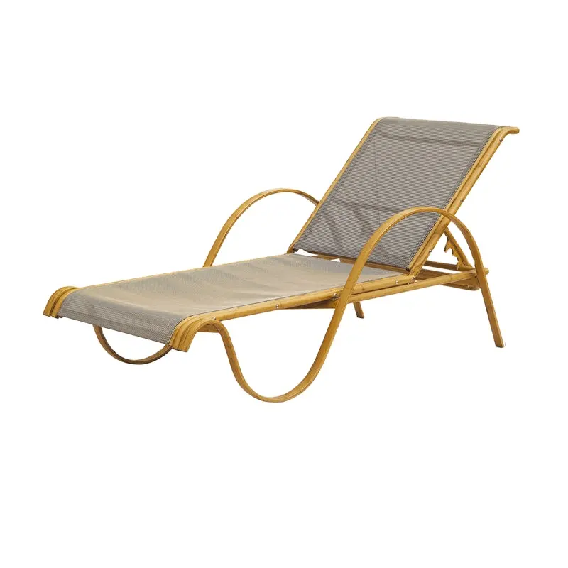 대나무 모양 패브릭 프랑스 라운드 Chaise 라운지 의자